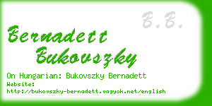 bernadett bukovszky business card